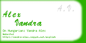 alex vandra business card